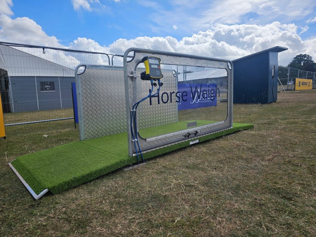 Horse Weigh Olympic horse weighing platform at Defender Burghley Horse Trials